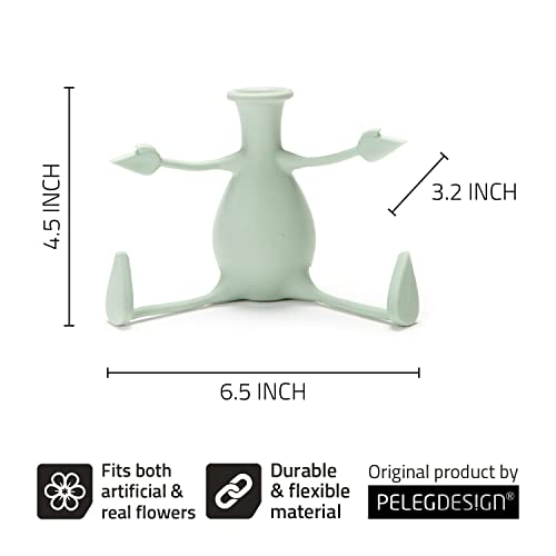 Florino – Friendly Flower Vase Modern Home Décor Vase for Flowers Unique Gifts by Peleg Design (Mint)