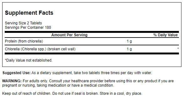 Broken Cell Wall Chlorella 500 Milligrams 360 Tabs