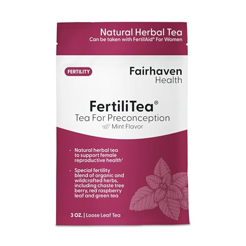 FertiliTea | Organic Fertility Tea for Women to Support Reproductive Health* | Prenatal Herbal Tea to Support Menstrual Cycle & Hormone Balance* | Contains Vitex | Mint | 60 Servings