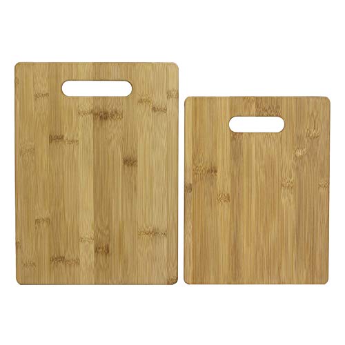 2-Piece Bamboo Cutting Board Set, Brown