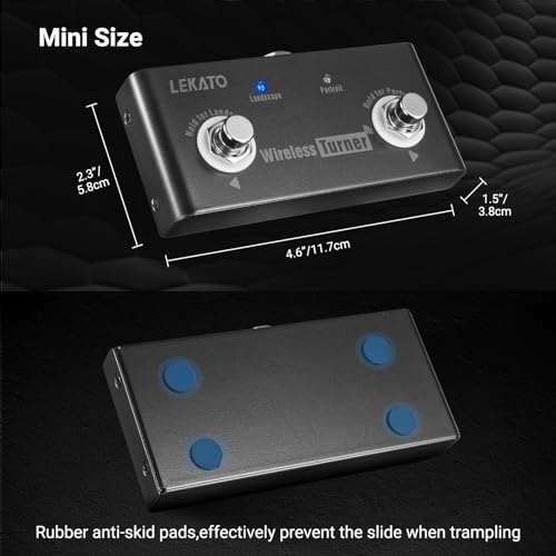 Wireless Page Turner Pedal Wireless Page Turner Foot Pedal for Tablets Phone (Android &amp; IOS system above version 13.4 support)Page Turning- External Pedal for Loop Pedal Tuner Switching