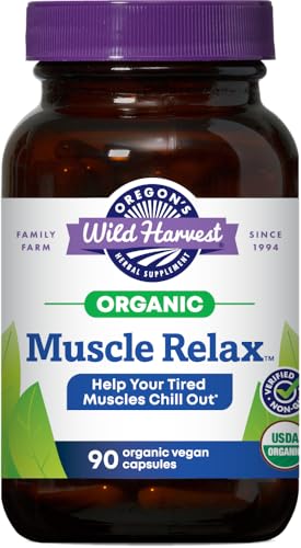 Oregon&#39;s Wild Harvest Muscle Relax Organic Herbal Supplement 90 Vegan Capsules