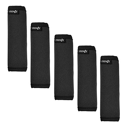 Cosmos 5 Pcs Black Color Comfort Neoprene Handle Wraps/Handle Grip/Luggage Identifier for Travel Bag Luggage Suitcase