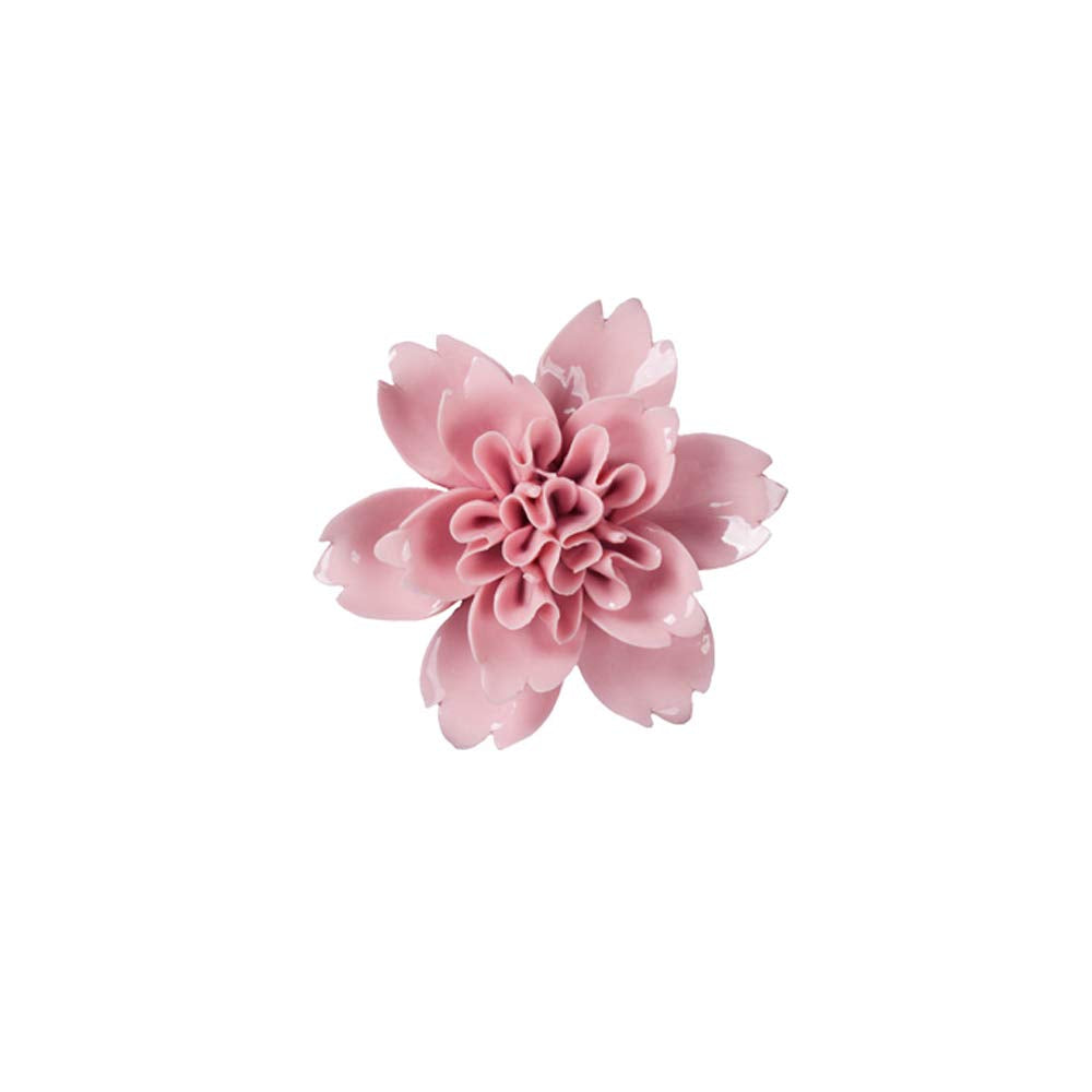 Ceramic Decorative Flowers 3D Wall Hanging Decor Pink 2.8