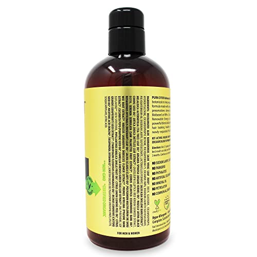 PURA D&#39;OR 16 Oz Advanced Therapy Shampoo Reduces Hair Thinning &amp; Increases Volume, No Sulfate, Biotin Shampoo Infused with Argan Oil, Aloe Vera for All Hair Types, Men &amp; Women