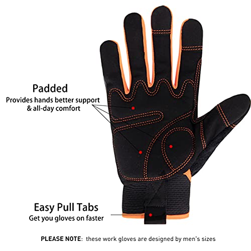HANDLANDY Work Gloves Mens &amp; Women, Utility Saf