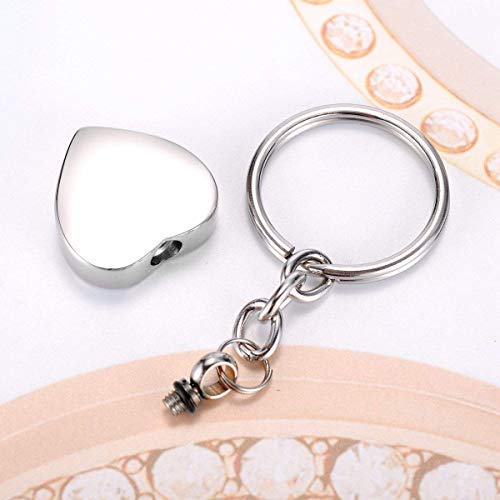 Stainless Steel Heart Cremation Urn Keychain Keepsake Memorial Ashes Keyring … (A Piece of My Heart is in Heaven)