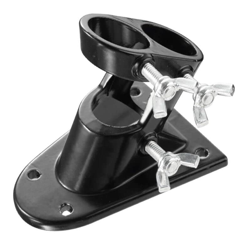 Flag Pole Holder, FlagPole Mount Bracket, Heavy Duty House Flag Pole Holder Bracket, Stainless Steel Hardware - Durable and Rustproof - 1 Diameter (Black-1Pack)