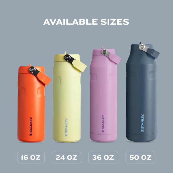 Stanley IceFlow Flip Straw 2.0 Water Bottle 24 oz | Built-In Straw for Travel and Sports | Lightweight and Leak Resistant | Insulated Stainless Steel | BPA-Free | Poolside