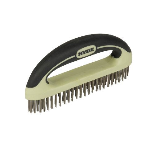 HYDE 46838 MAXXGRIP PRO Wire Brush, 8-Inch, Beige