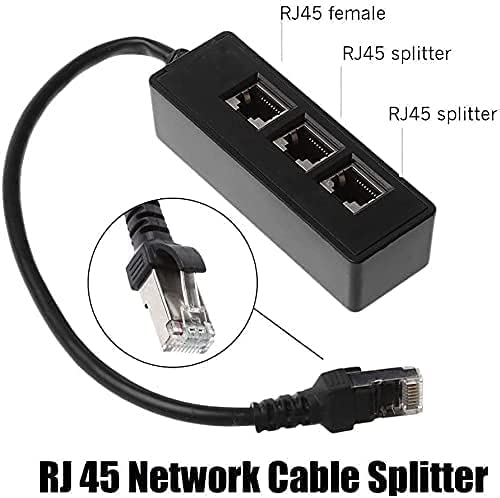 RJ45 Ethernet Splitter Cable, Sartyee RJ45 Y Splitter Adapter 1 to 3 Port Ethernet Switch Adapter Cable for CAT 5/CAT 6 LAN Ethernet Socket Connector Adapter Cat5 Cat6 Cable - ONE at A TIME