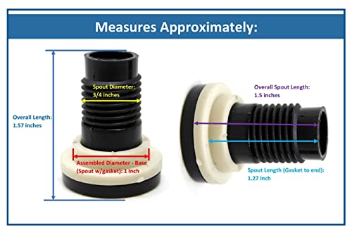 Aftermarket Black 1.5 Shaft Cooler Drain Plug Assembly for Coleman Xtreme Coolers 50 qt, 58 qt, 82 qt 5010005241 (1)