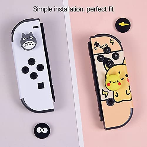 Cute Switch Thumb Grip Caps Compatible with Nintendo Switch OLED/Lite Console, Kawaii Soft Silicone Analog Stick Button Cover for NS Joycon Controller, 4PCS Joystick Cap for Kirby Fans