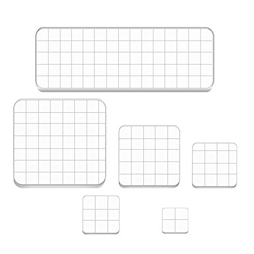 6 Pieces Stamp Blocks Acrylic Clear Stamping Blocks Tools with Grid Lines for Scrapbooking Crafts Making