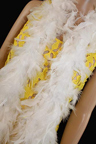 40 Gram 72 Long, Turkey Chandelle Feather Boa, Dancing Wedding Crafting Party Dress Up, Halloween Costume Decoration(white)