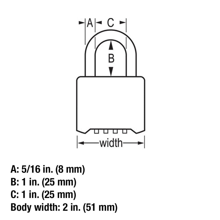 Padlock, Set Your Own Letter Combination Lock, 2 in. Wide, 175DWD, 1- inch, Tan