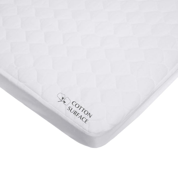 American Baby Company Waterproof Cradle/Bassinet Mattress Protector, Quilted Cotton Fitted Cradle/Bassinet Mattress Pad Cover, White, 33 x 15