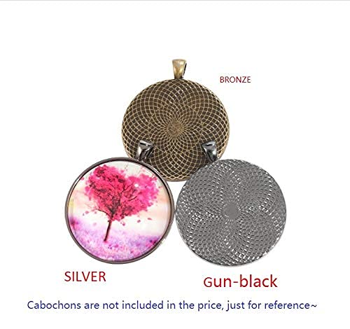 10pcs 40mm Round cabochon Pendant Base Settings Antique Gun-Black Jewelry Bezel Blanks DIY Necklace Making Supplies