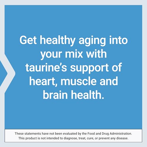 Taurine Powder – Healthy Cardiovascular Support, Promotes Brain Health, Healthy Aging, and Muscle and Exercise Recovery – Gluten-Free, Non-GMO, Vegetarian – 300 Grams
