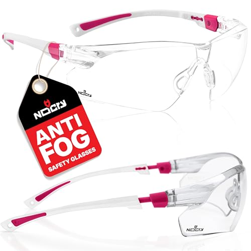Clear Safety Glasses for Women with Adjustable Frames — Anti Fog Safety Glasses with 100% UV Protection &amp; Scratch Resistance, ANSI Z87.1 Rated — Perfect Safety Goggles for Women, Nursing Goggles