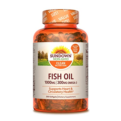Sundown Fish Oil 1000 mg, Omega 3 Dietary Supplement, S