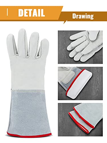 Cryogenic Gloves 14.2/36cm Long Mid-arm LN2 Protective Gloves for Liquid Nitrogen/Dry Ice/Cold Storage