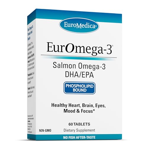 EurOmega-3 - Dietary Supplement with EPA & DHA - Omega-3 Tablets for Brain & Heart Health Support - Nutritional Supplement with Essential Fatty Acids & Peptides - 60 Tablets
