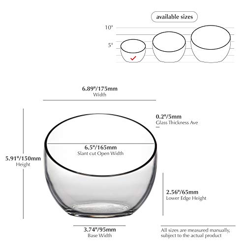 WGVI Clear Slant Cut Bowl Glass Vase, Glass Terrarium, 