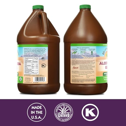 Lily of the Desert Aloe Vera Gel, Preservative Free - Whole Leaf Filtered Thicker Consistency Aloe Vera Drink with Natural Vitamins, Digestive Enzymes for Gut Health, Wellness, Glowing Skin, 128 Fl Oz