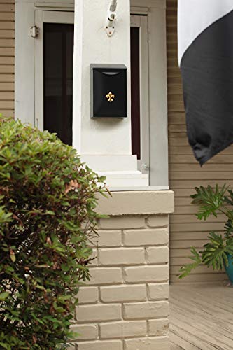 Classic Small Capacity Galvanized Steel Black, Wall-Mount Mailbox, BW110000