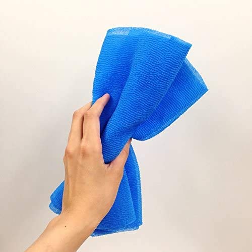 Cure Series Japanese Exfoliating Bath Towel - Super Hard Weave - Blue, 120cm