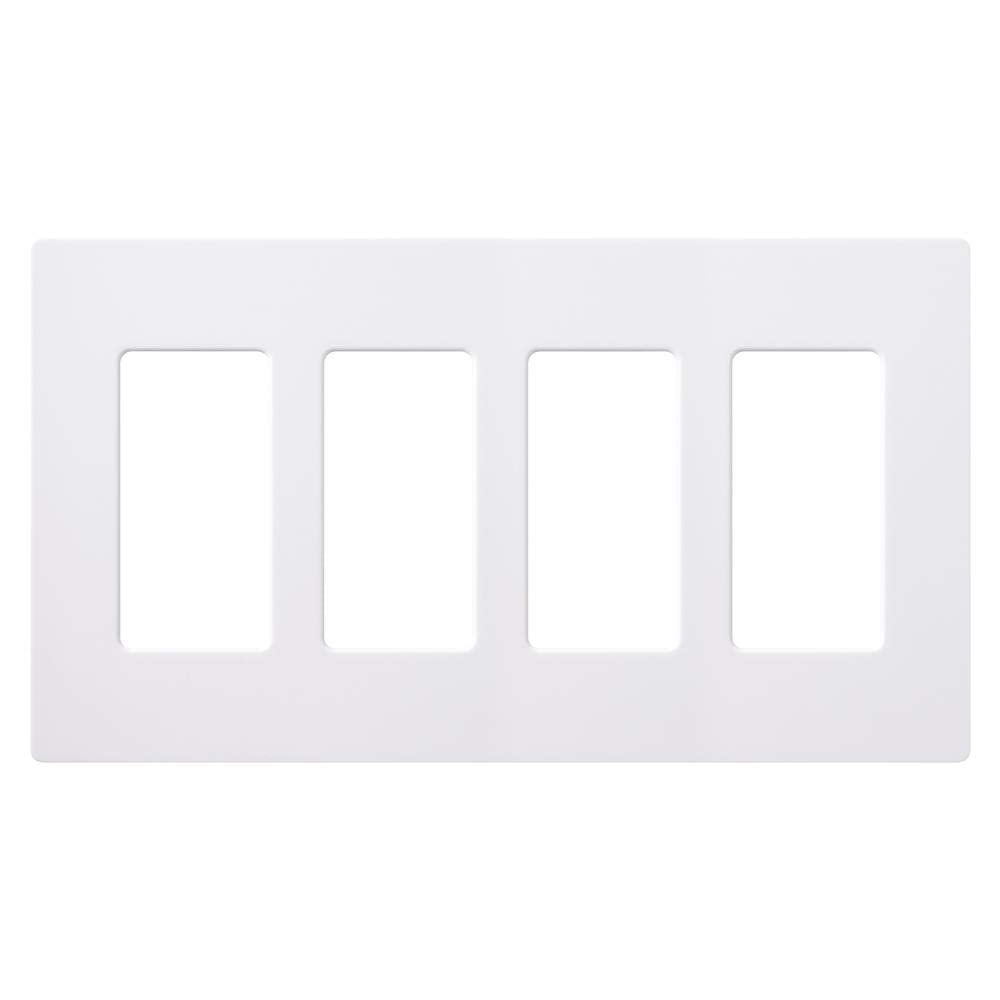 CW-4-WH 4-Gang Claro Wall Plate, White