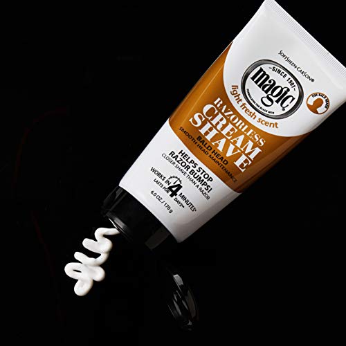 Magic Razorless Shaving Cream, Hair Removal Cream, Depilatory Cream, Works in 4 Minutes for Coarse, Curly Hair, 2 Count