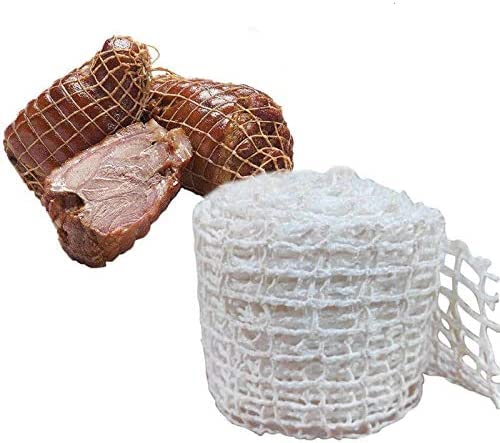 5m Meat Netting Roll,Size 18,Elastic Smoked Meat Poultry Ham Netting Meat Butcher Twine Net Roll Wrapping Net,Beef Netting Roll for Meat Cooking Meat Sausage Making