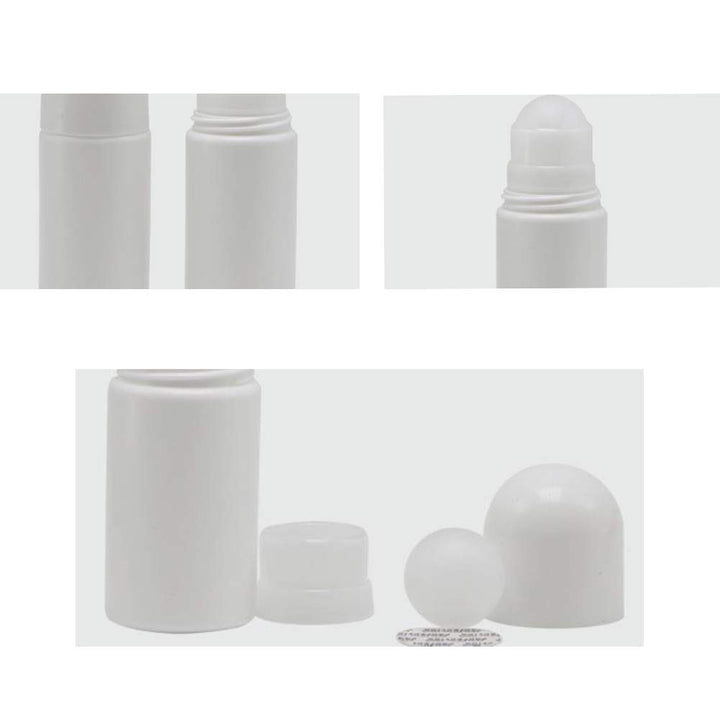 4Pcs 50ml/1.69oz White Deodorant Bottles Empty Refillable Plastic Roll On Bottles Deodorant Container Essential Oils Roller Bottles With Plastic Roller Ball For Deodorant Lip Oil Aromatherapy Perfume