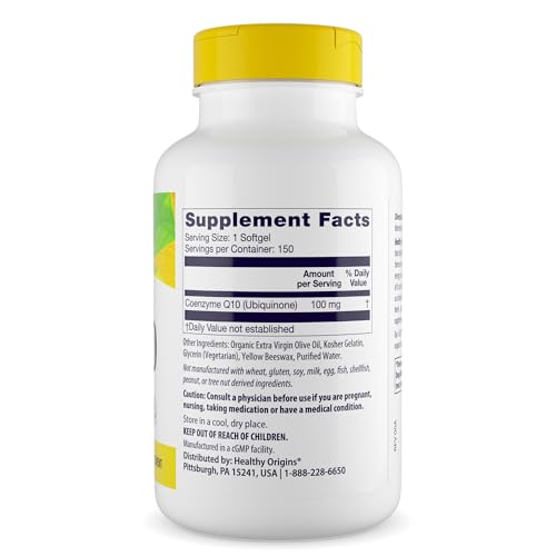 ® CoQ10 100 mg – Natural Trans-Isomer Ubiquinone – Yeast Fermented, Supports Heart Health &amp; Cellular Energy – Non-GMO 150 Softgels