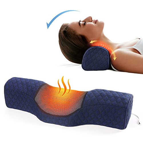 Neck Roll Pillows for Pain Relief Sleeping, Heated Memo