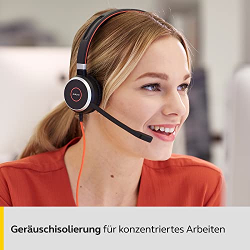 Jabra Evolve 40 Professional Wired Headset, Stereo, MS-Optimized – Telephone Headset for Greater Productivity, Superior Sound for Calls and Music, 3.5mm Jack/USB Connection, All-Day Comfort Design