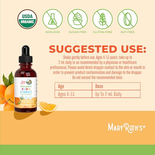 MaryRuth Organics USDA Kids Vitamin C Drops | Vegan Imm
