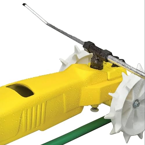 Rain Train Traveling Sprinkler for Yard, Heavy Duty Rotating Lawn Sprinkler with Large Area Coverage, Yellow