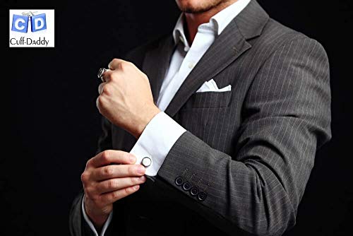 Sapphire Blue Ball Cufflinks with Presentation Gift Box - Perfect for Travel