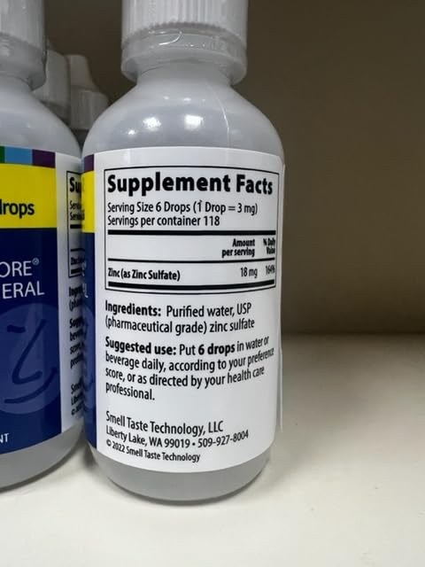 Taste N&#39; Score Zinc Liquid Ionic Mineral Supplement; 100% Pure; 18 mg; 118 Servings