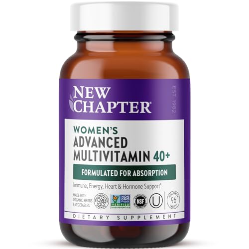 Women's Multivitamin 40+ Advanced Formula for Heart, Hormone, Immune & Energy Support, Higher Levels of Whole-Food Fermented B Vitamins +D3, Made with Organic Non-GMO Ingredients, 96 Count