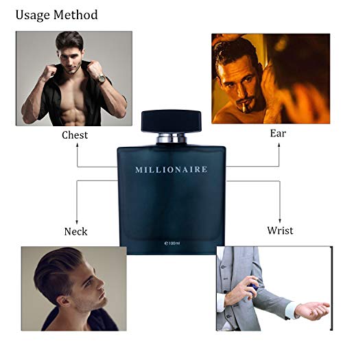 Perfume&amp;Beauty Perfume Eau de Parfume for Men, 3.4 oz Spray Parfume for Men 100 ML- Black Millionaire