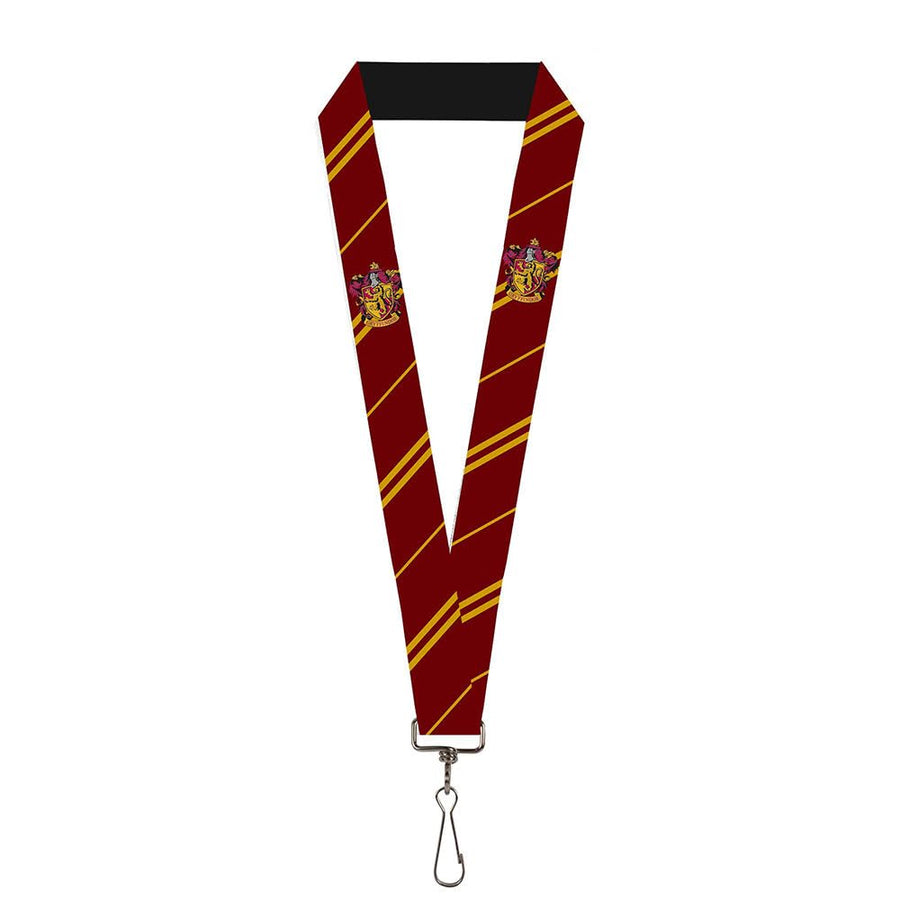Buckle Down Lanyard - 1.0 - GRYFFINDOR Crest/Stripe Burgundy/Gold Accessory, -Multi-Colored, One-Size