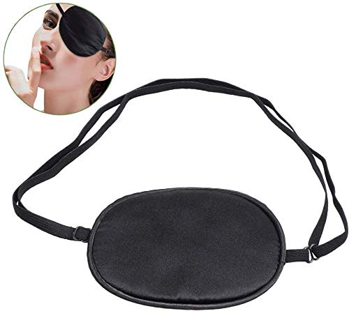 ewinever Pure Silk Eye Patch For Adults, Amblyopia Obscure Astigmatism Training Strabismus Correction Black