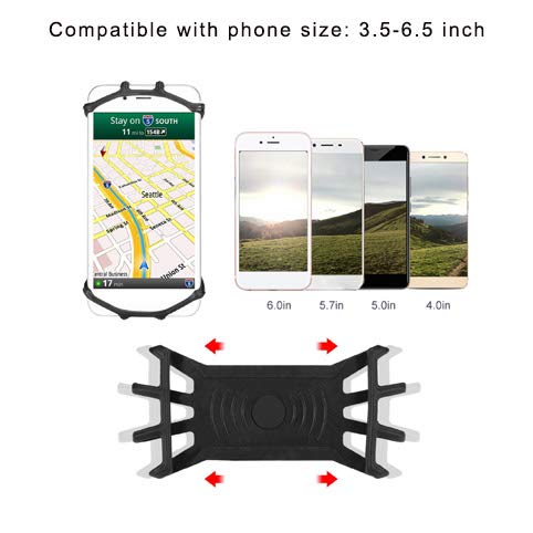 MTB Phone Mount, Garmin Handlebar Mount Silicone Phone Holder for iPhone/Samsung/Galaxy/LG and Compatible with All Garmin Bike GPS Mount