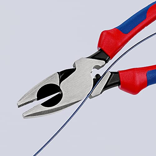 Knipex 09 12 240 9.5-Inch Ultra-High Leverage Lineman&#39;s Pliers with Fish Tape Puller and Crimper
