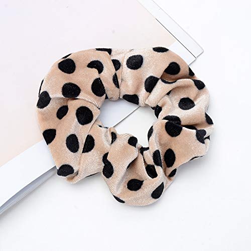 7 Pack Polka Dots Leopard Print Hair Scrunchies Long Hair Hair Eleastic Bands Scrunchy Hair Ties Ropes Ponytail Holders Cloth Bands Sleep, Shower or Make up Scrunchie for Girls and Women