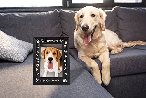 Dog Memorial Wood Picture Frame, 6&#39;&#39;x8&#39;&#39;, Solid Wood, Rustic Style, Tabletop, Easel Back, Fits 3.5&#39;&#39;x5.5&#39;&#39; Photos